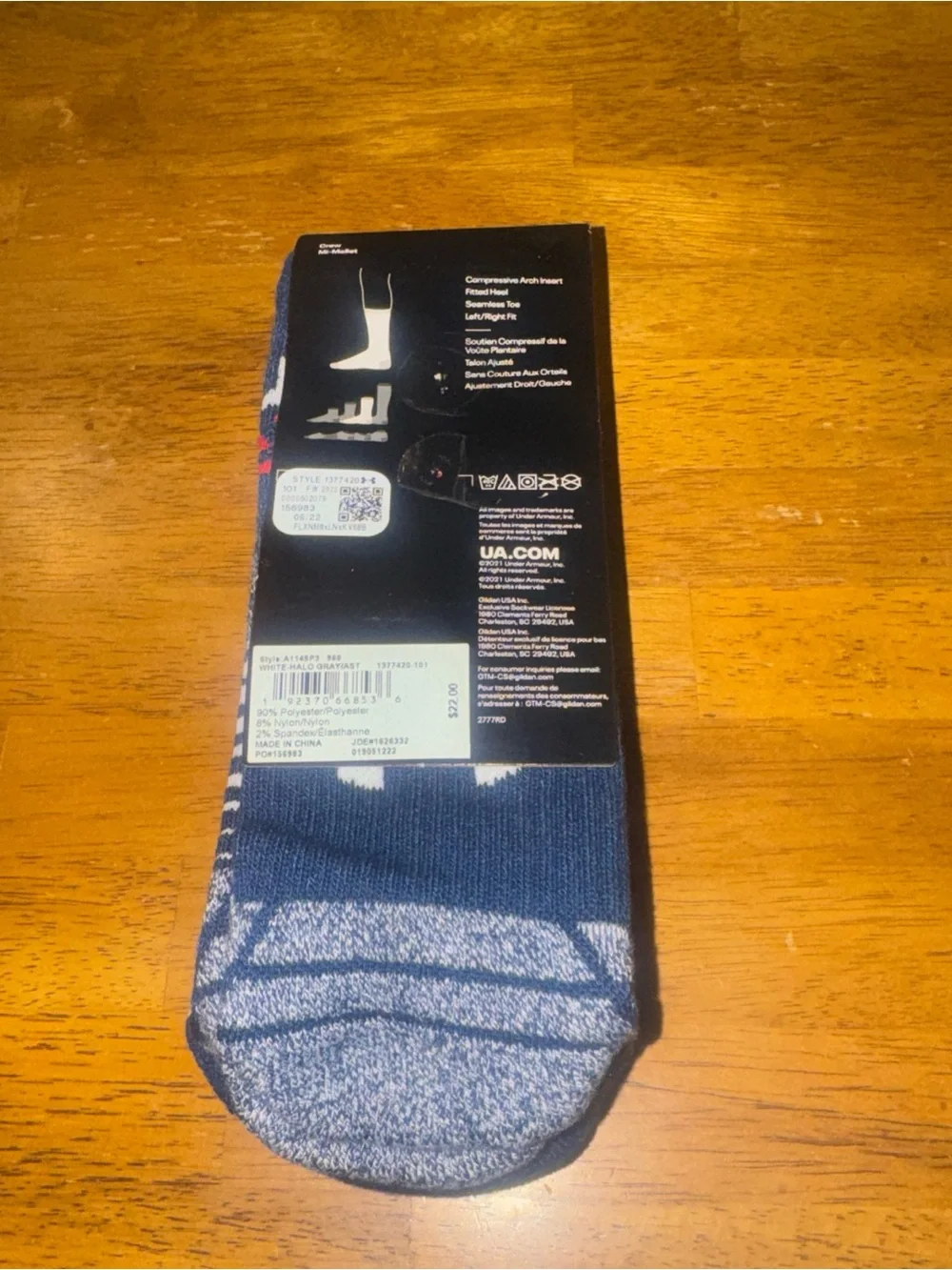 Under Armour Elevated 3 Pair Crew Socks Large White Black Navy Men’s New W Tags